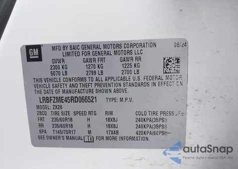 2024 Buick Envision Preferred Awd из США, поврежденный, VIN LRBFZME45RD066521